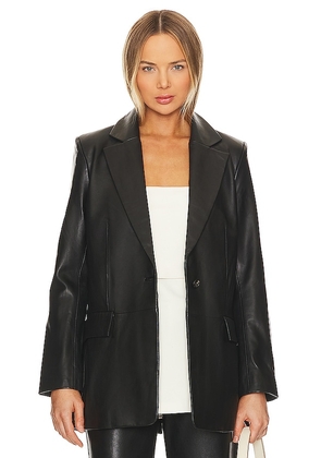 St. Agni Leather Blazer in Black. Size M, XS.