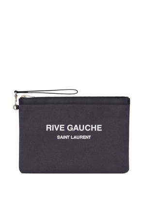 Saint Laurent logo-print zipped pouch - Grey
