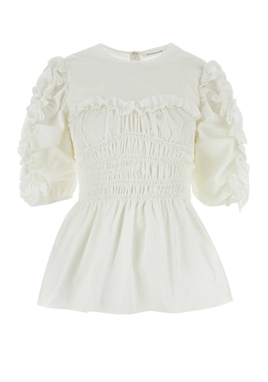 Cecilie Bahnsen White Polyester Virtue Top