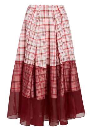 Rosie Assoulin I Sheer Right Through You plaid skirt - Red