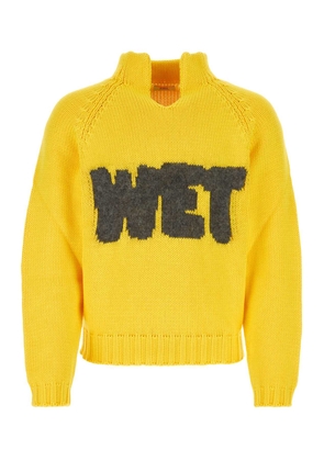 Erl Yellow Cotton Blend Sweater