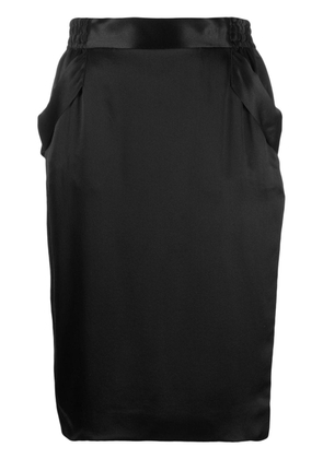 Saint Laurent satin-finish silk pencil skirt - Black