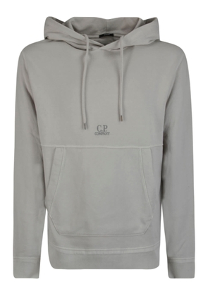C.p. Company Flint Grey Hoodie With Embroidered Logo