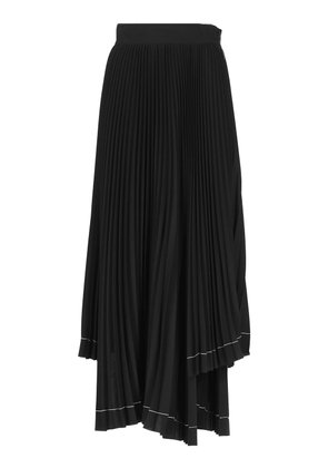Msgm Black Asymmetric Pleated Skirt