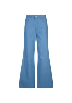 Marni Blue Denim Stretch Flared Trousers
