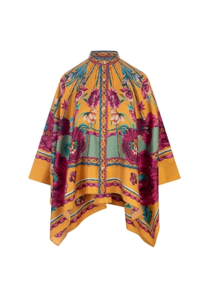 La Doublej Zodiac Placée Marigold Foulard Shirt In Silk Twill