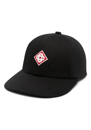 Casablanca embroidered-logo cotton cap - Black