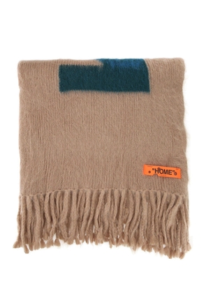 Off-White Cappuccino Mohair Blend Blanket