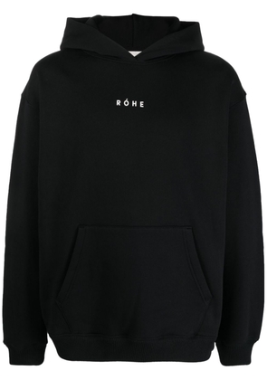 Róhe logo-print long-sleeved hoodie - Black