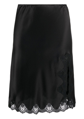 Saint Laurent high-waist lace-trim skirt - Black