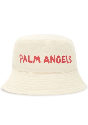 Palm Angels logo-print bucket hat - White