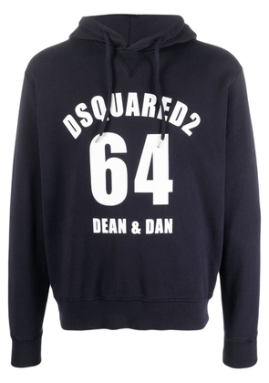 Dsquared2 logo-print cotton hoodie - Blue