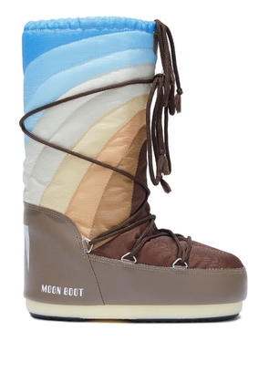 Moon Boot logo rainbow-print snow boots - Brown