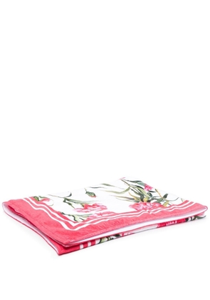 Dolce & Gabbana floral-print cotton beach towel - White