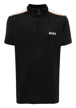 BOSS logo-print polo shirt - Black