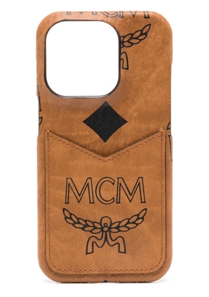 MCM Aren Visetos-print iPhone 15 Pro phone case - Brown