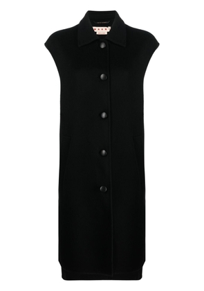 Marni asymmetric virgin wool-cashmere blend coat - Black