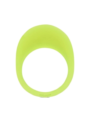 Saint Laurent logo-engraved circular-design ring - Yellow