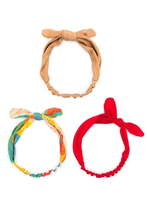 Amir Slama knot-detail headband set - Multicolour