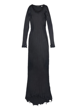 Balenciaga Lingerie distressed-cotton maxi dress - Black