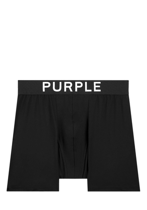 Purple Brand logo-waistband cotton boxers - Black