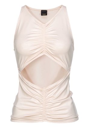 PINKO ruched cut-out tank top - White