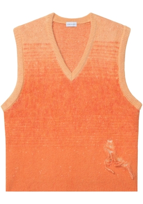 John Elliott gradient-effect V-neck vest - Orange