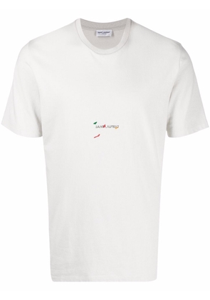 Saint Laurent micro-logo short-sleeve T-shirt - Neutrals