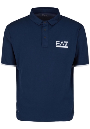 Ea7 Emporio Armani logo-print polo shirt - Blue