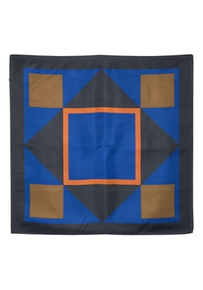 Saint Laurent geometric-pattern print scarf - Blue