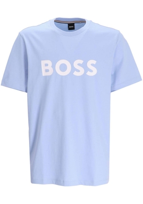 BOSS Tiburt 354 logo-print cotton T-shirt - Blue