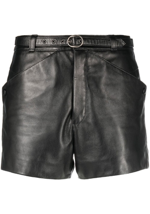 Saint Laurent belted leather shorts - Black