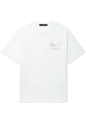 Roar embroidered cotton T-shirt - White