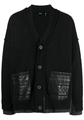 FIVE CM embroidered-detail knitted cardigan - Black
