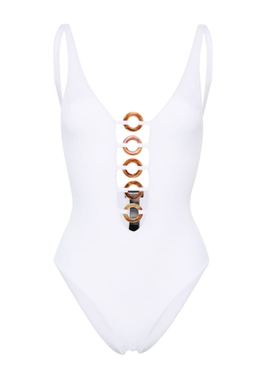 Dsquared2 Rings logo-engraved swimsuit - White