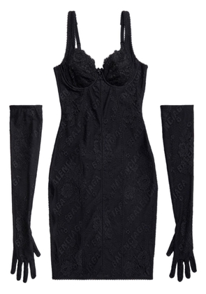 Balenciaga logo lace minidress - Black