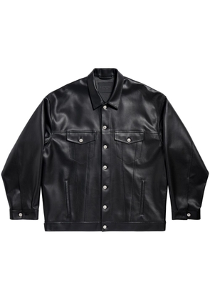 Balenciaga long-sleeve leather shirt - Black