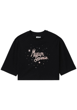 Musium Div. logo-embroidered cropped T-shirt - Black