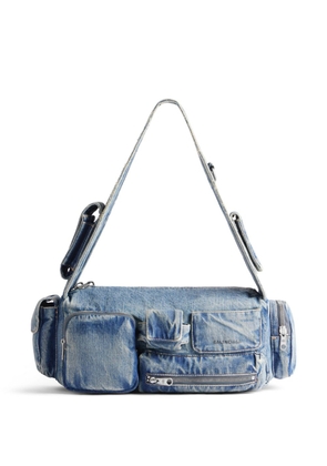 Balenciaga small Superbusy denim shoulder bag - Blue