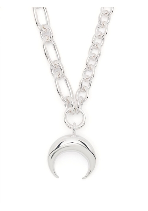 Marine Serre Regenerated moon-charm necklace - Silver