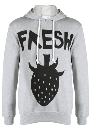 Comme Des Garçons Shirt graphic-print cotton hoodie - Grey
