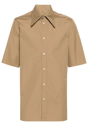 Maison Margiela oversized-collar cotton shirt - Brown