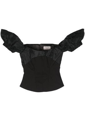 V:PM ATELIER Paloma off-shoulder corset top - Black