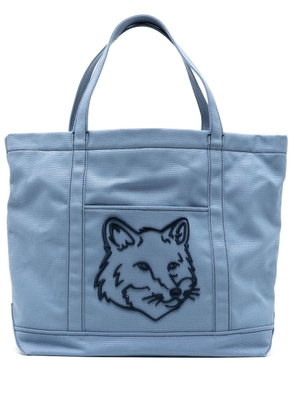 Maison Kitsuné logo-appliqué tote bag - Blue