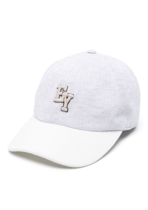 Eleventy embroidered-logo cotton baseball cap - Grey