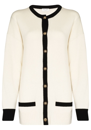 Saint Laurent button-up cashmere cardigan - White