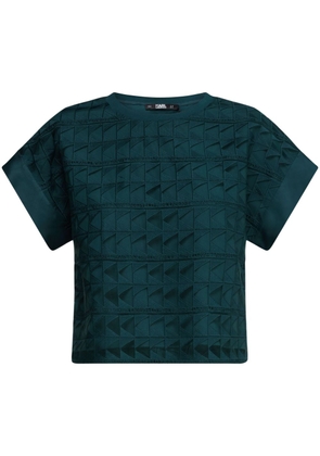 Karl Lagerfeld layered geometric-lace t-shirt - Green