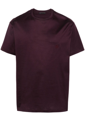 Low Brand logo-embroidered cotton T-shirt - Purple