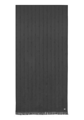Saint Laurent Cassandre striped silk scarf - Black