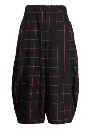 Black Comme Des Garçons check-pattern cropped trousers
